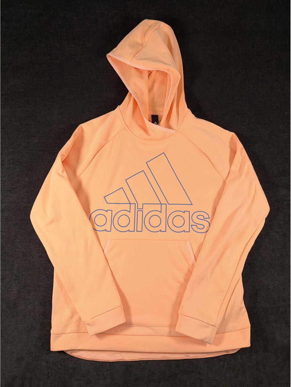 Adidas Peach Pink Hoodie Sweatshirt Medium
